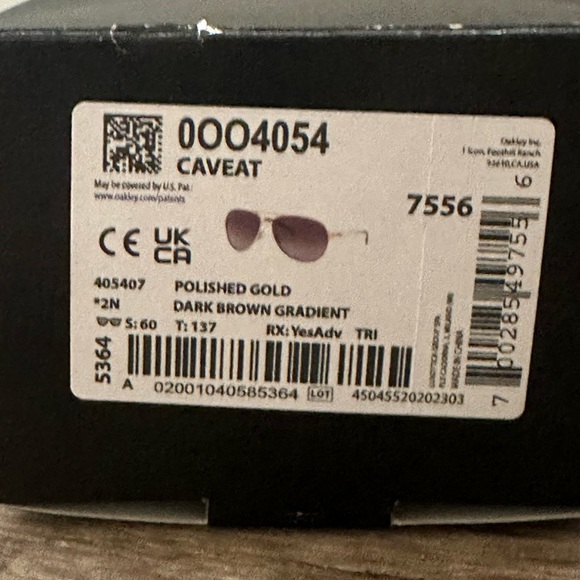 Oakley Sunglasses Caveat Polished Gold Frame Dark Brown Gradient Lens - Picture 4 of 4